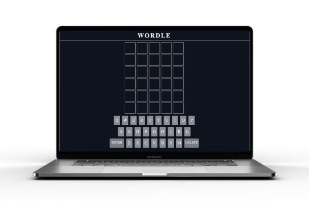 Mockup of Wordle Game on 15 inch Macbook Pro